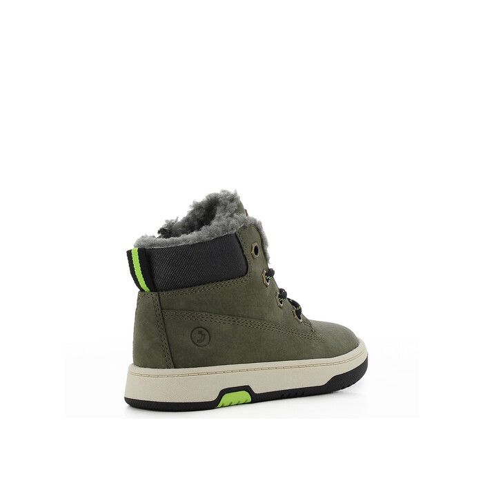 Μποτάκι Safety Jogger xaκί με κορδόνι και εσωτερική γούνα 