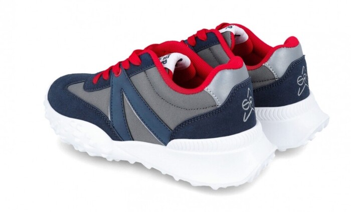 Sneaker Garvalin μπλε κόκκινο κορδόνι